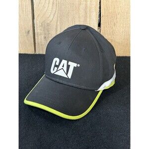 Cat Caterpillar Equipment Logo Hat/Cap Strapback Adjustable Black Green Silver
